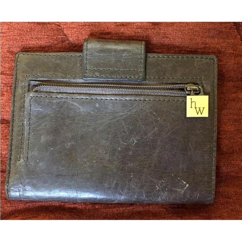 Helen Welsh Wallet Bifold Gray Leather Snap Closure 4